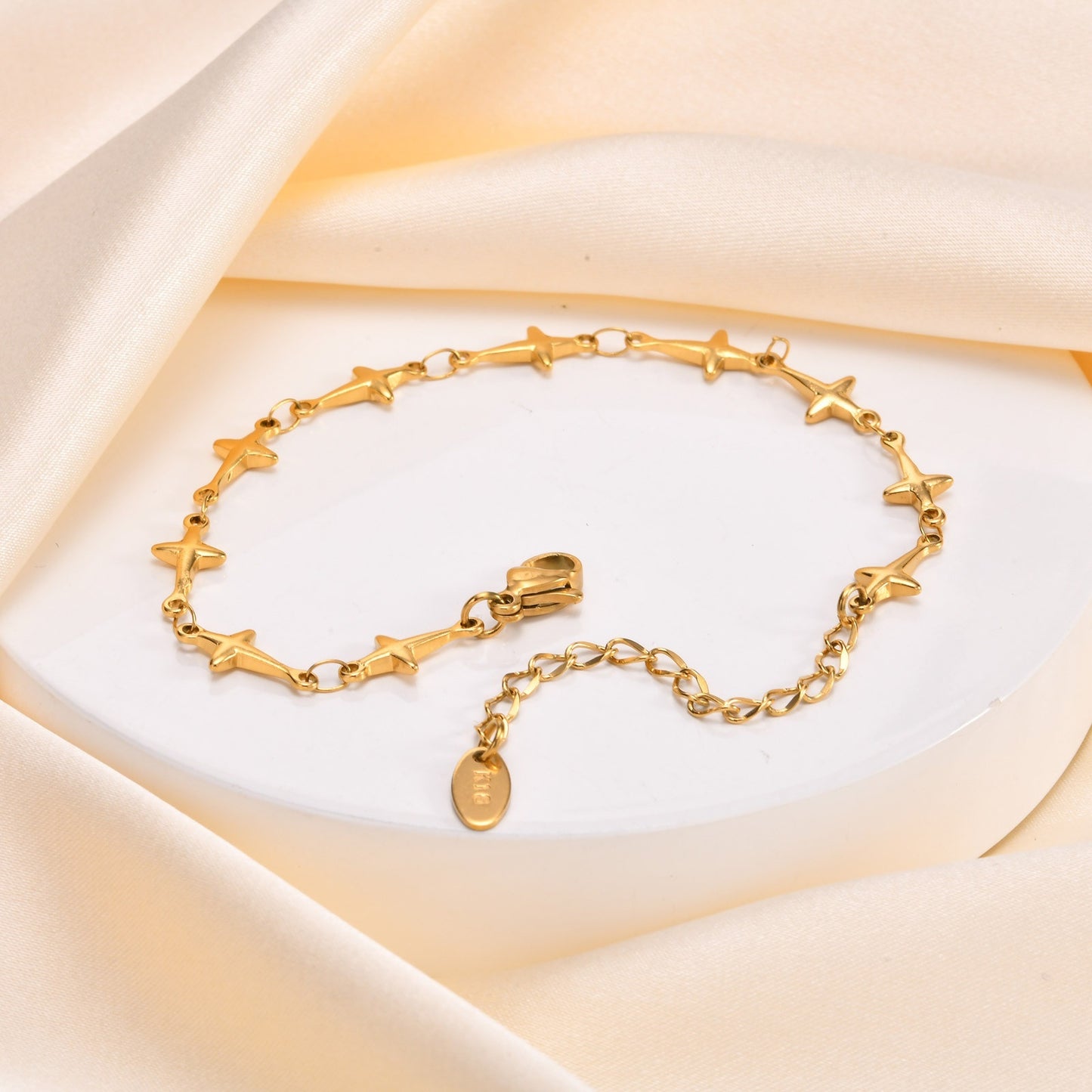 Stainless Steel Four Eight-pointed Stars Bracelet Personal Accessories