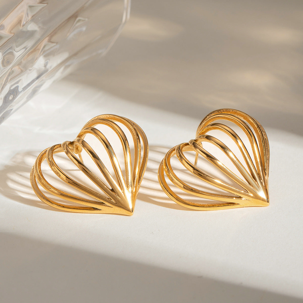 Simple Special-interest Design 18K Gold Stainless Steel Heart