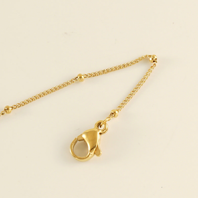 European, American And French Style Stainless Steel Fashion Side Clip Bead Necklace Anklet