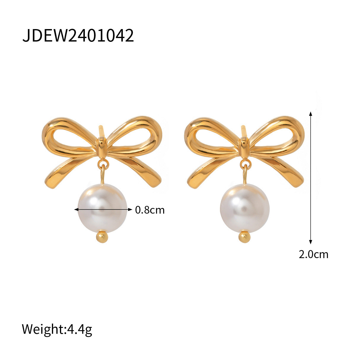 18k Gold Stainless Steel Freshwater Pearl Ginkgo Pendant Earrings
