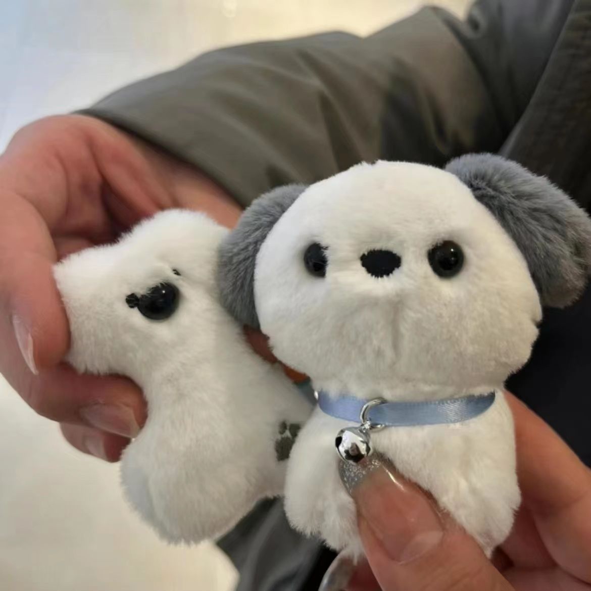 Magnetic Cute Puppy And Bone Kitten And Fish Couple Keychain