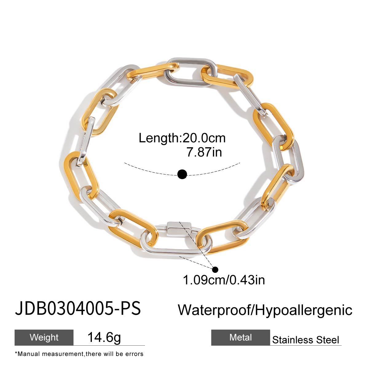 Stainless Steel Color Matching Cuban Bracelet Light Luxury High Sense