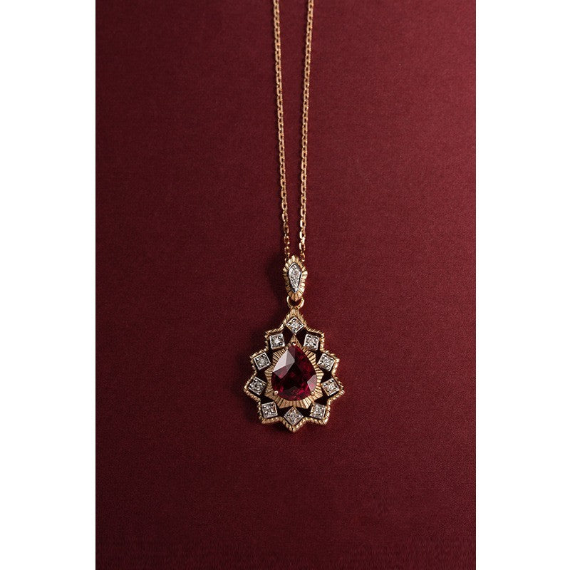 S925 Sterling Silver 18-karat Gold Drop Necklace