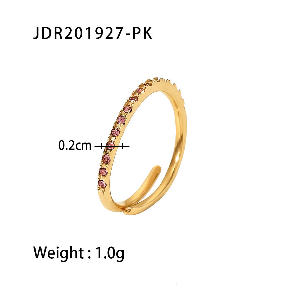 Titanium Steel Ring 18K Gold Stainless Steel Inlaid