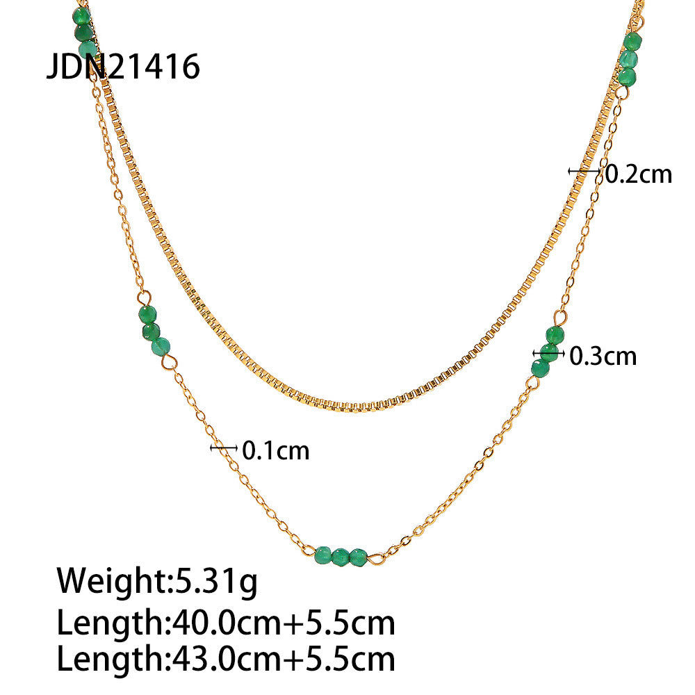 Necklace 18K Gold-plated Stainless Steel Pearl