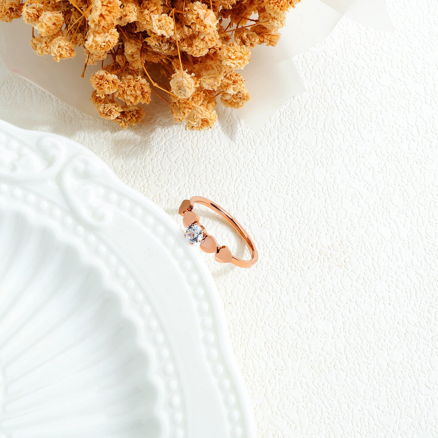 Stainless Steel All-match Heart-to-heart Female Ring
