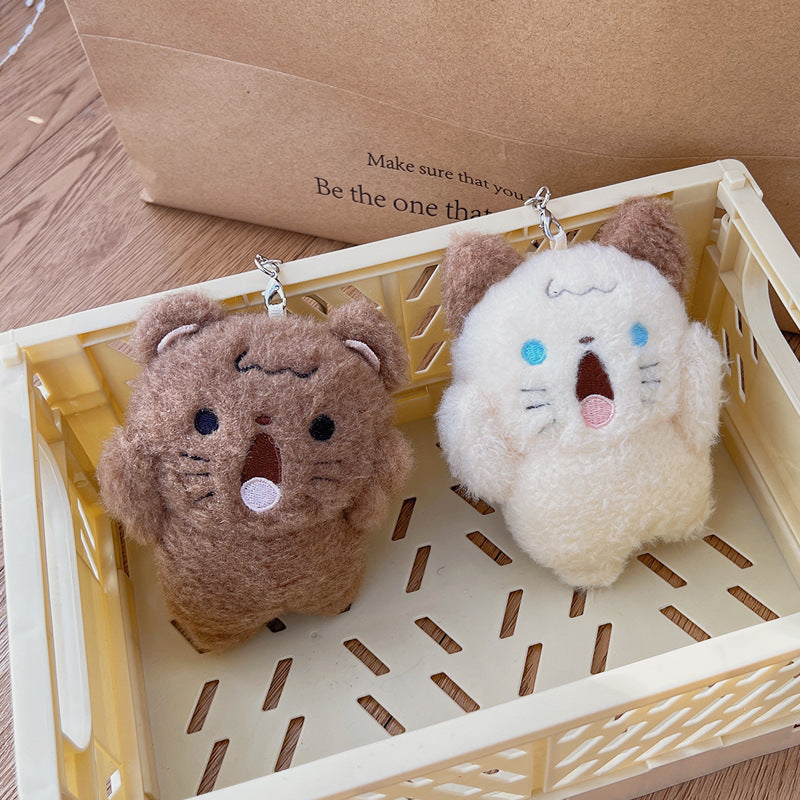Screaming Puppy Doll Schoolbag Charm Keychain Female