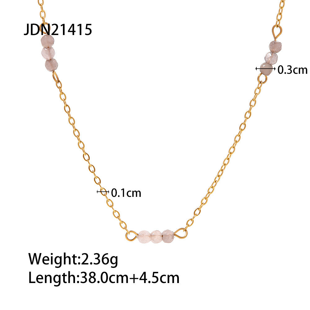Necklace 18K Gold-plated Stainless Steel Pearl