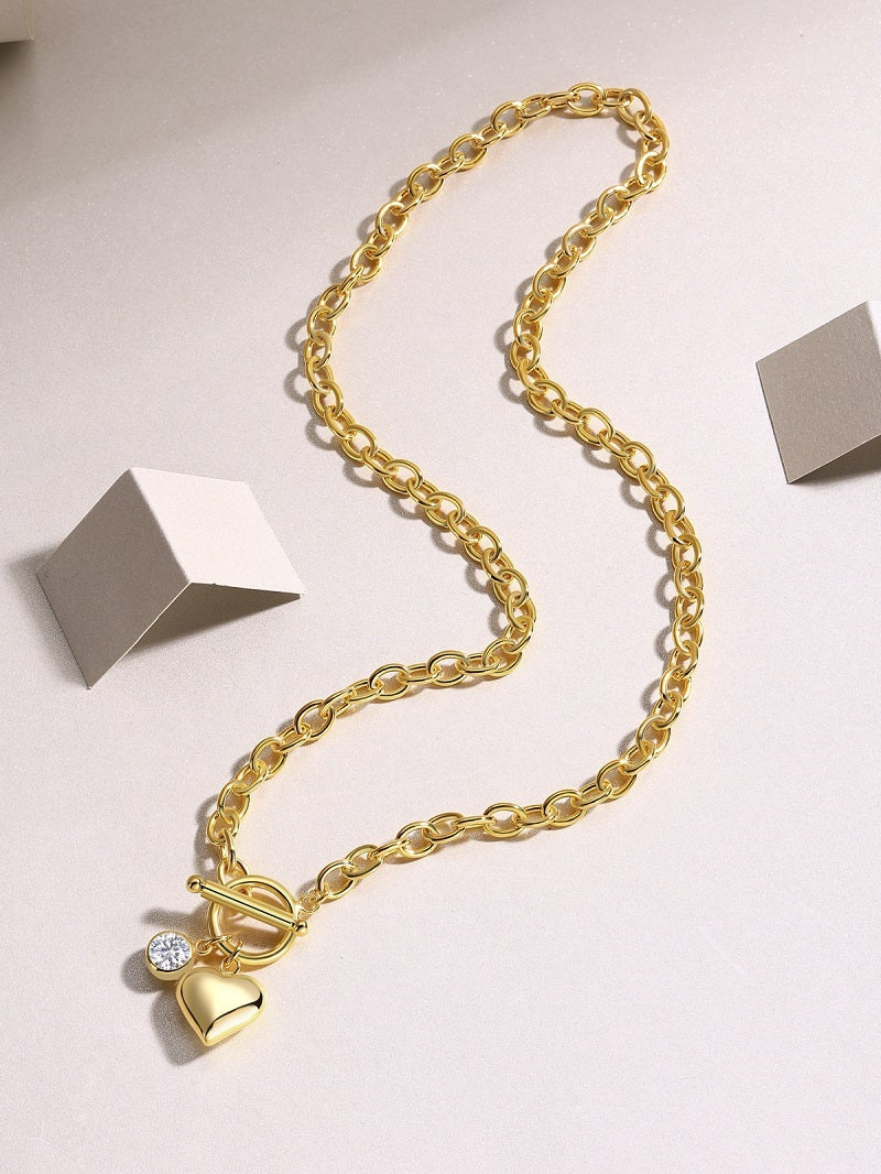 Meteor Wish - A Fashionable And Trendy Necklace Pendant Diamond Jewelry Necklace Set With 1-carat Moissanite S925 Sterling Silver And Gold Plating