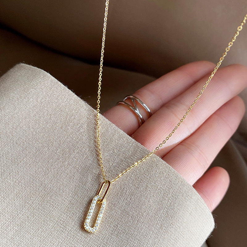 S925 Sterling Silver Necklace Women's Elegant High-grade Niche Clavicle Chain
