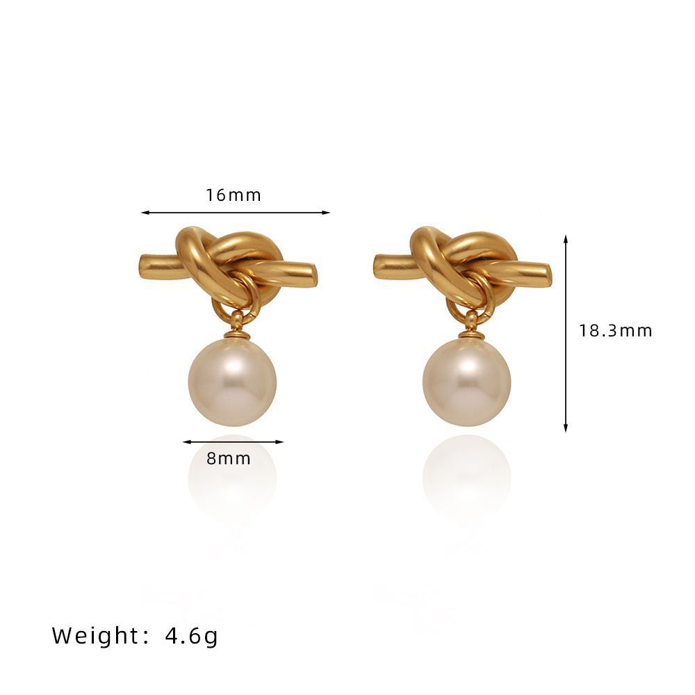 Knotted Bends And Hitches Pearl Simulated Stud Earrings