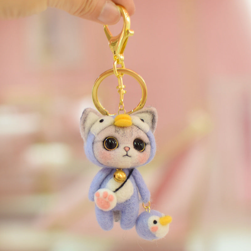 Simulation Cat Key Pendant Creative Doll Gift Material Package