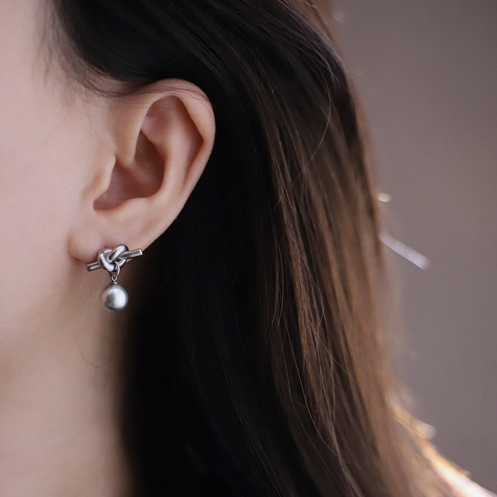 Knotted Bends And Hitches Pearl Simulated Stud Earrings