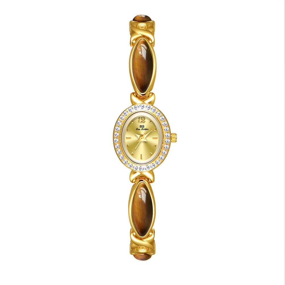 New Arrival Hot Sale Natural Tigereye Maillard Mid-ancient Chain Watch
