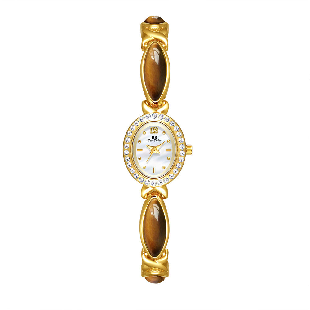 New Arrival Hot Sale Natural Tigereye Maillard Mid-ancient Chain Watch