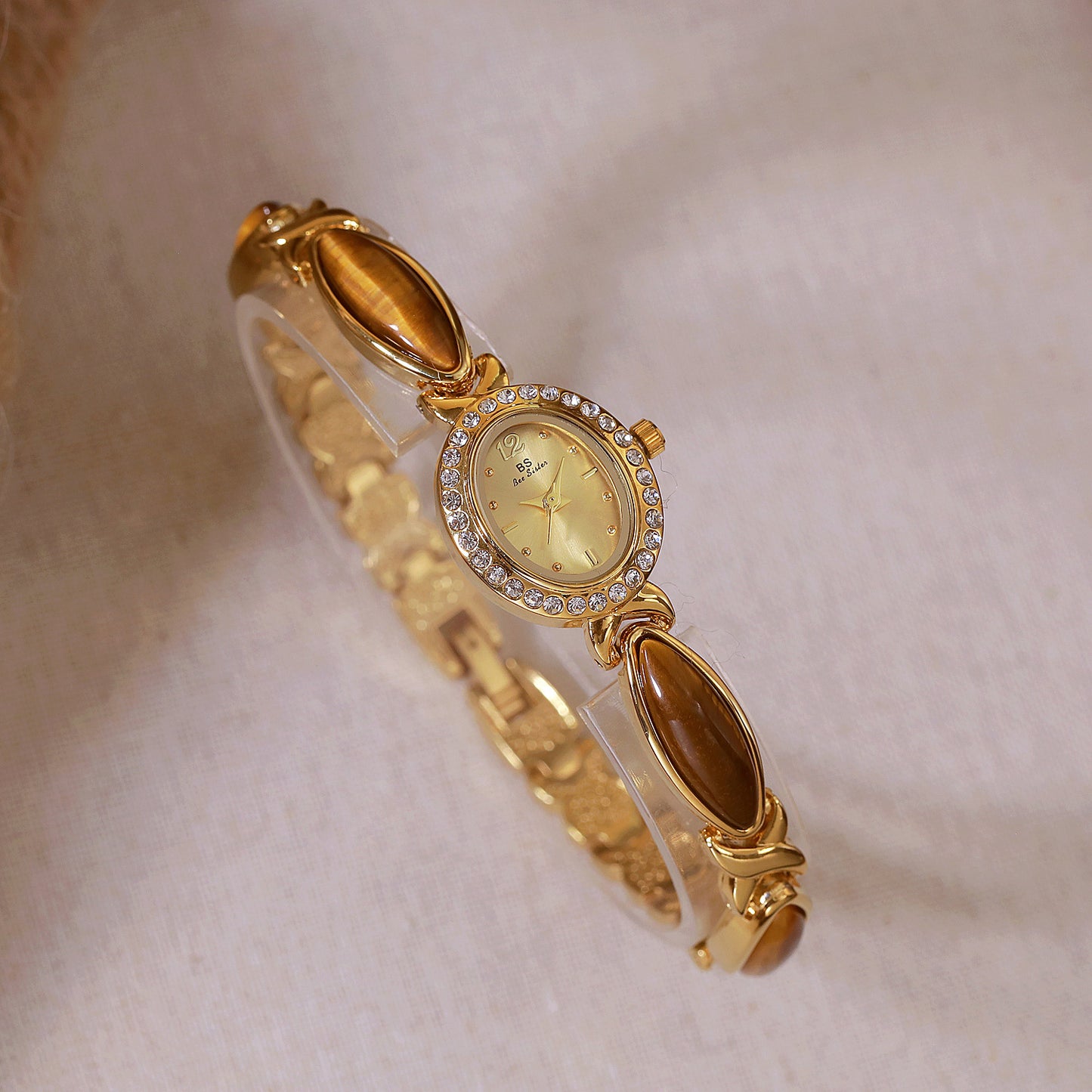 New Arrival Hot Sale Natural Tigereye Maillard Mid-ancient Chain Watch