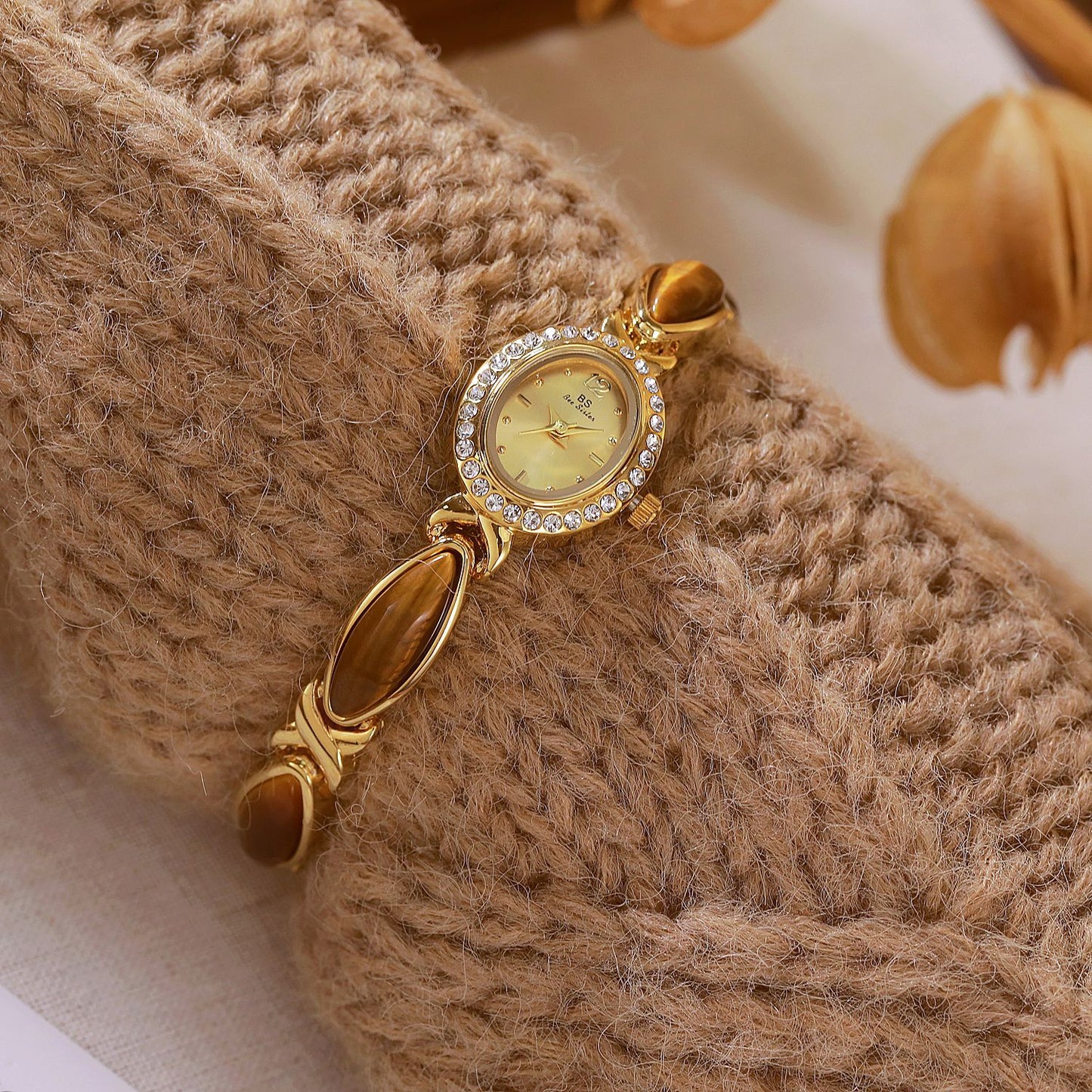 New Arrival Hot Sale Natural Tigereye Maillard Mid-ancient Chain Watch