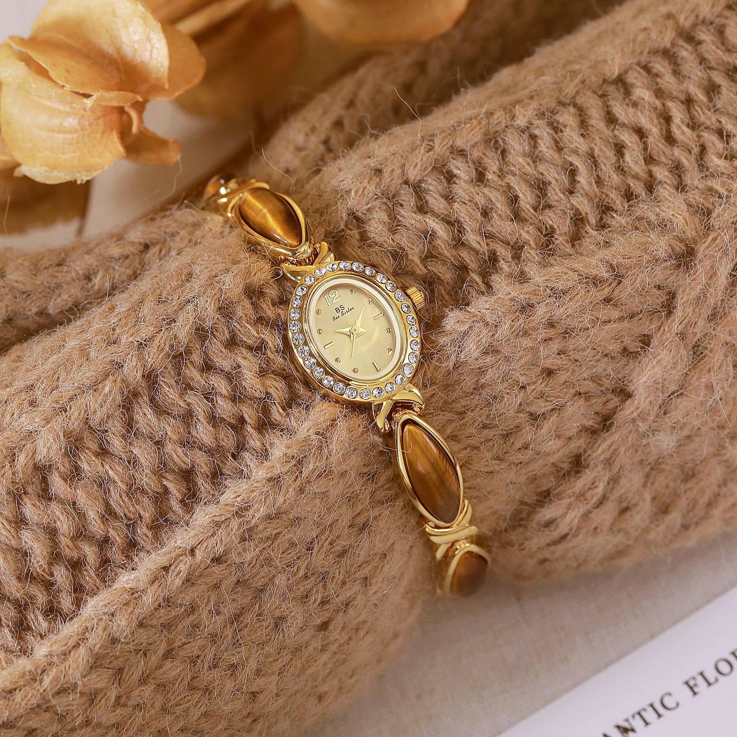 New Arrival Hot Sale Natural Tigereye Maillard Mid-ancient Chain Watch