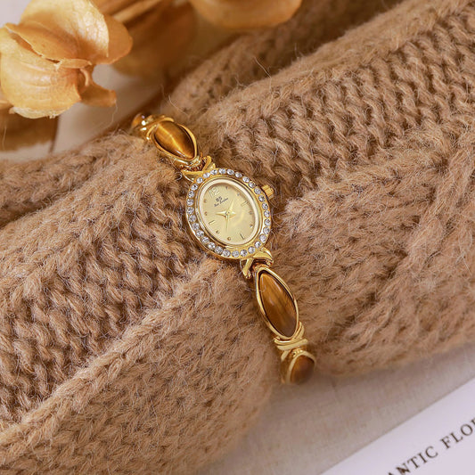 New Arrival Hot Sale Natural Tigereye Maillard Mid-ancient Chain Watch