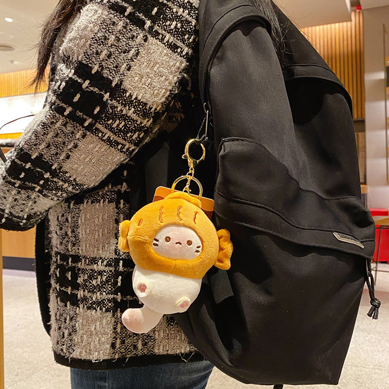 Plush Cocoa Cat Snack House Keychain Cute Doll