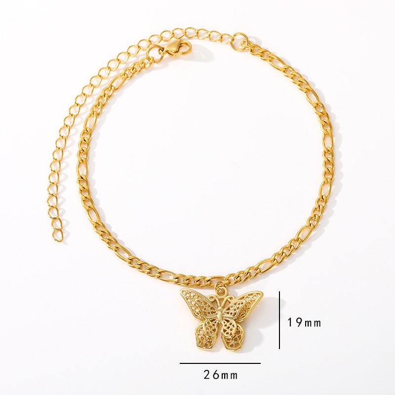 Stainless Steel Butterfly Bracelet 18K Gold Bohemia