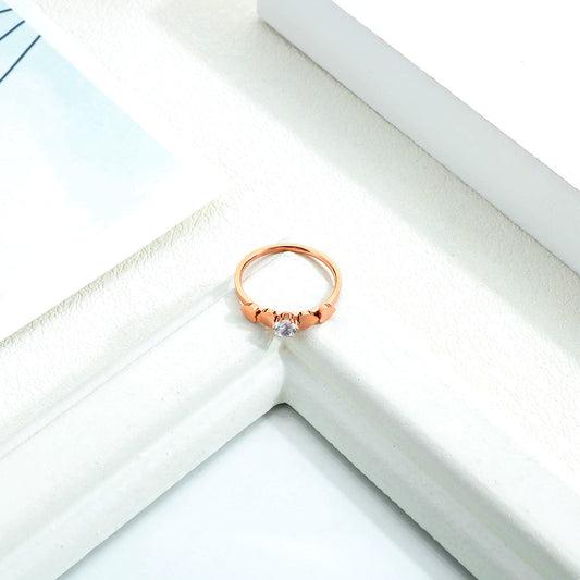 Stainless Steel All-match Heart-to-heart Female Ring