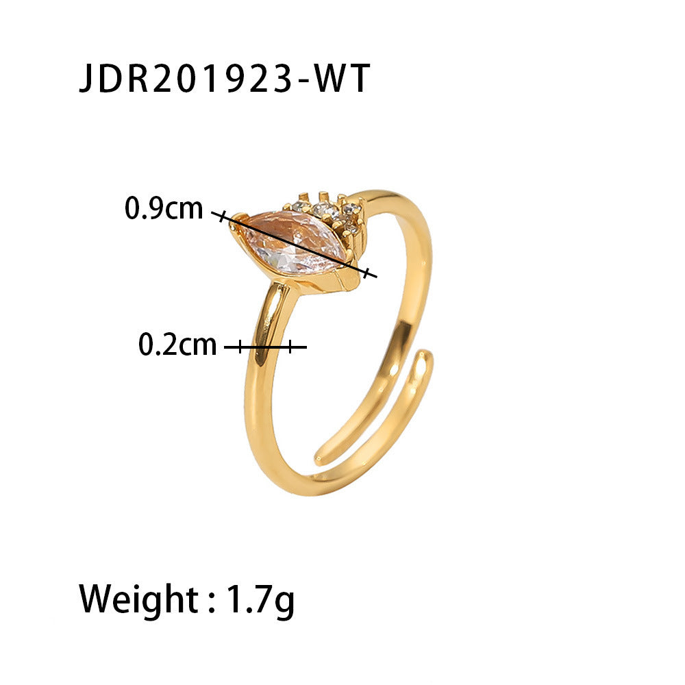 Titanium Steel Ring 18K Gold Stainless Steel Inlaid