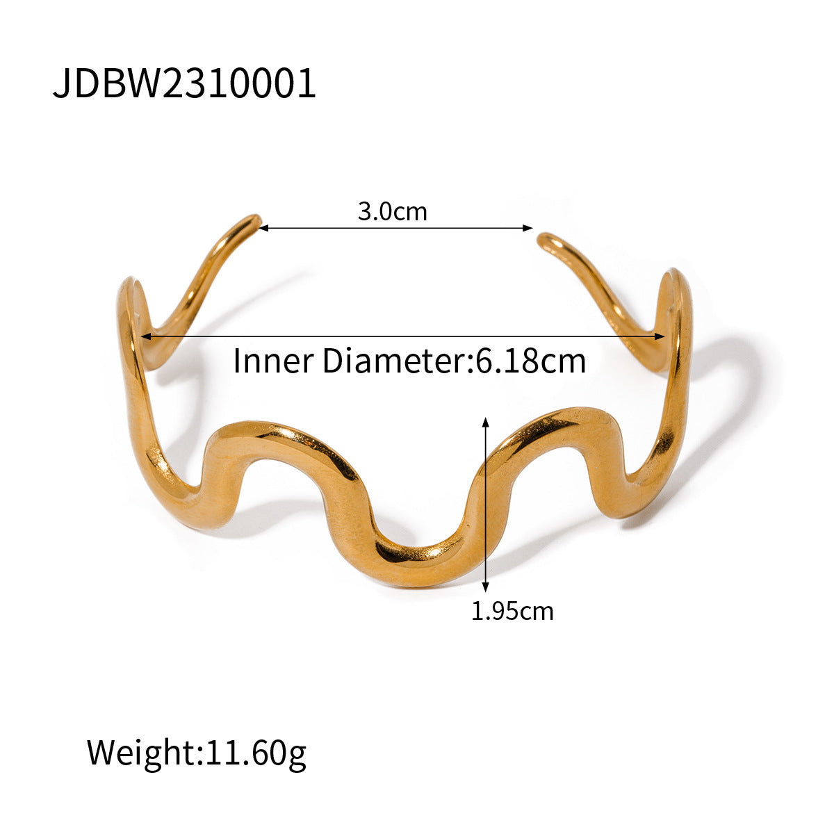 18K Gold Stainless Steel Wave Pull-out Necklace