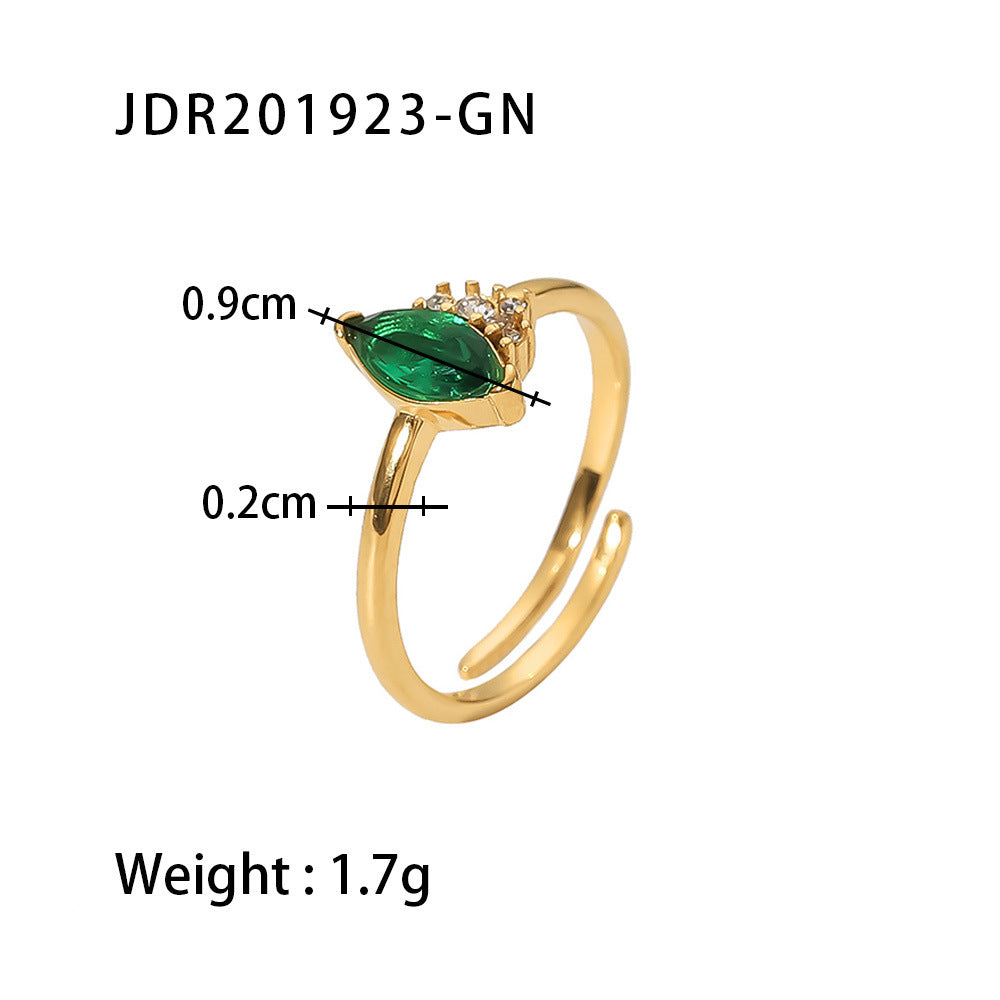 Titanium Steel Ring 18K Gold Stainless Steel Inlaid