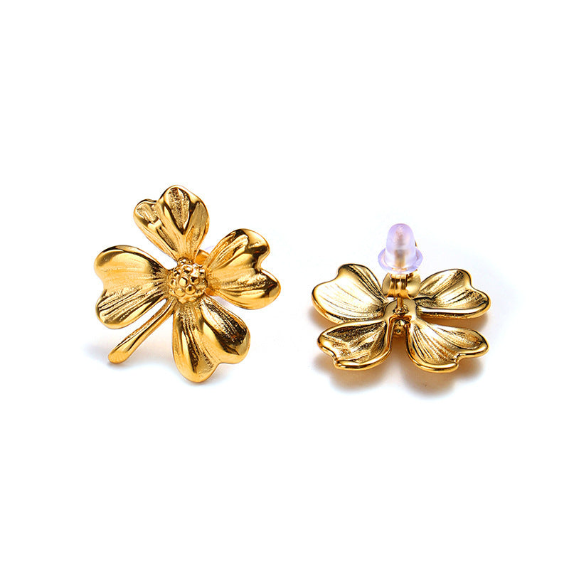 Retro Easy Matching Stainless Steel 18K Gold Plating Earrings