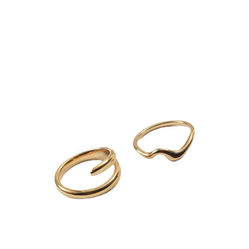 Titanium Steel Electroplated 18-karat Gold Ring