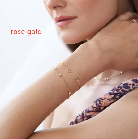 Stainless Steel 18K Gold Plated Bracelet Welded Initials Bracelet Gift For Mom Jewelry