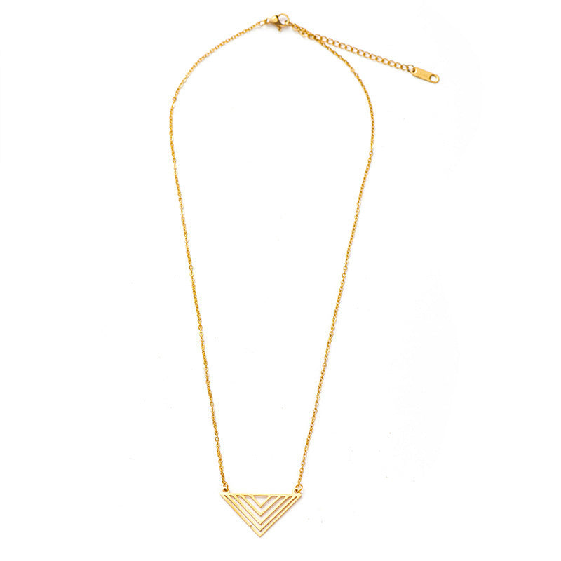 Six-pointed Star Compass Titanium Steel 18K Gold-plated Pendant Eye Stainless Steel Necklace