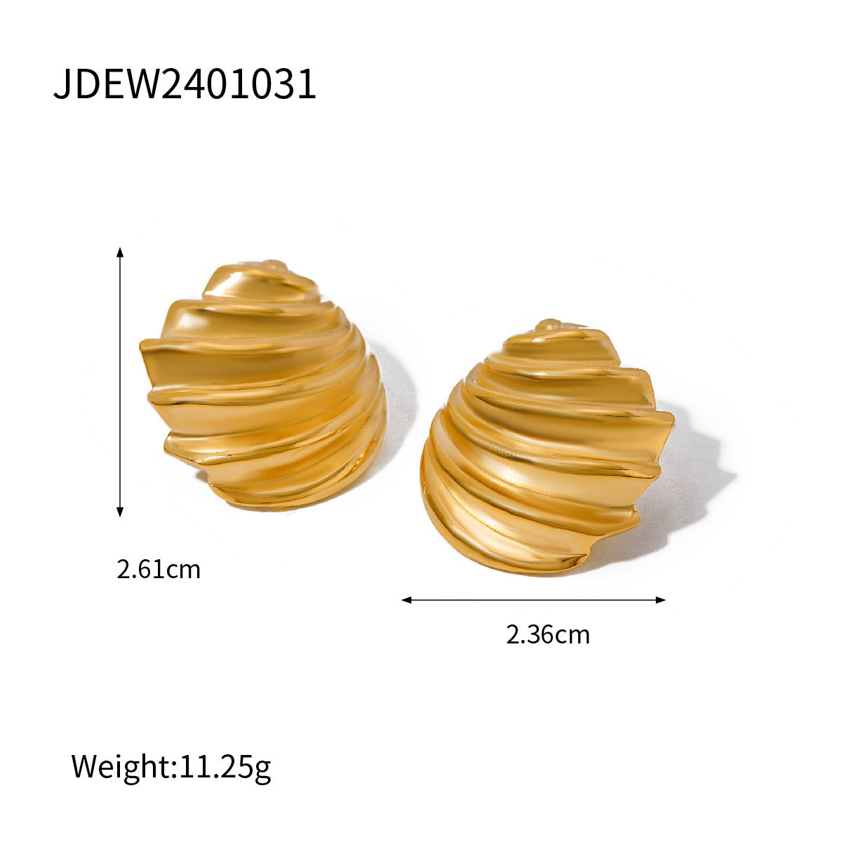 18K Gold Stainless Steel Front And Rear Round Beads Tassel Earrings