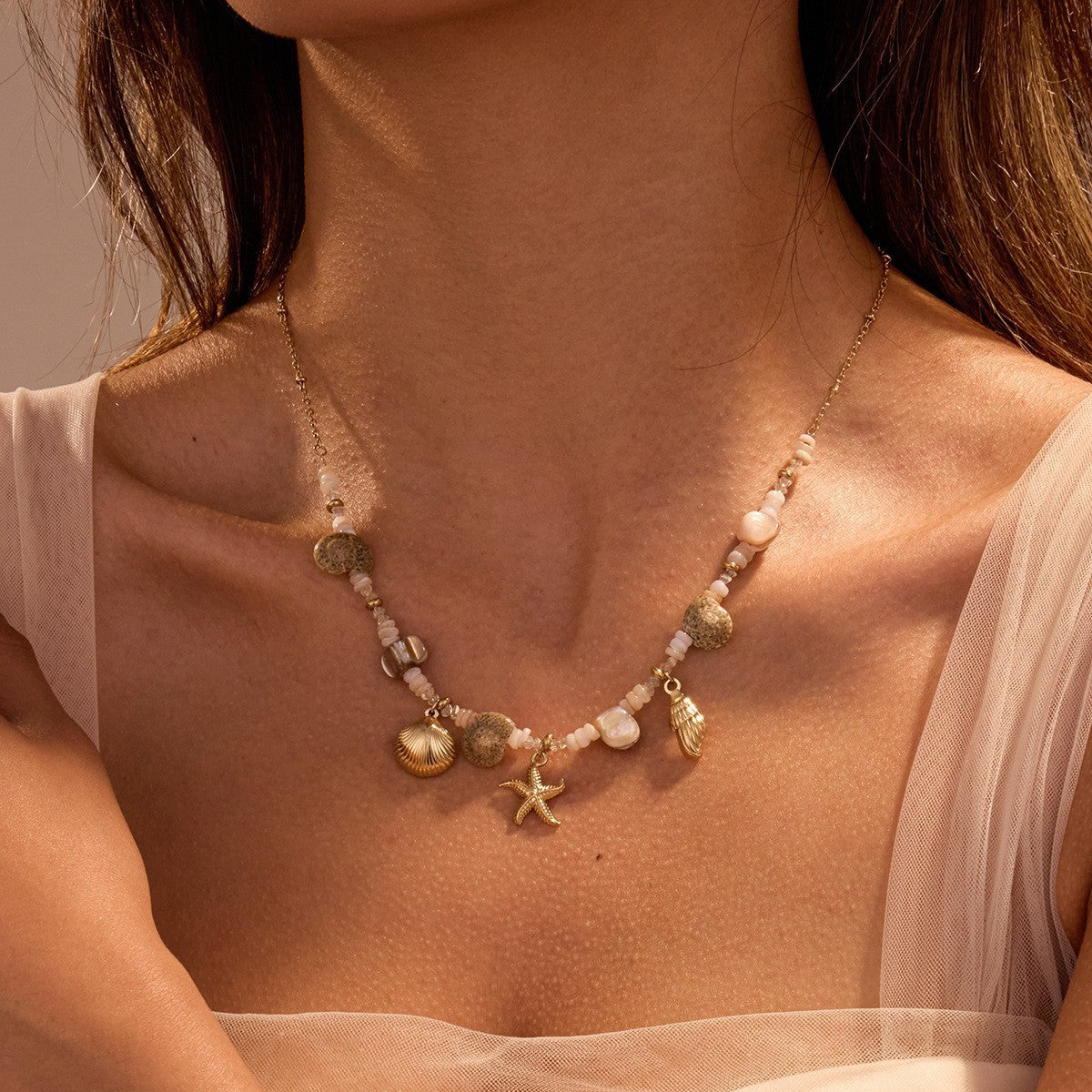 Shell Stainless Steel Necklace Clavicle Chain Jewelry