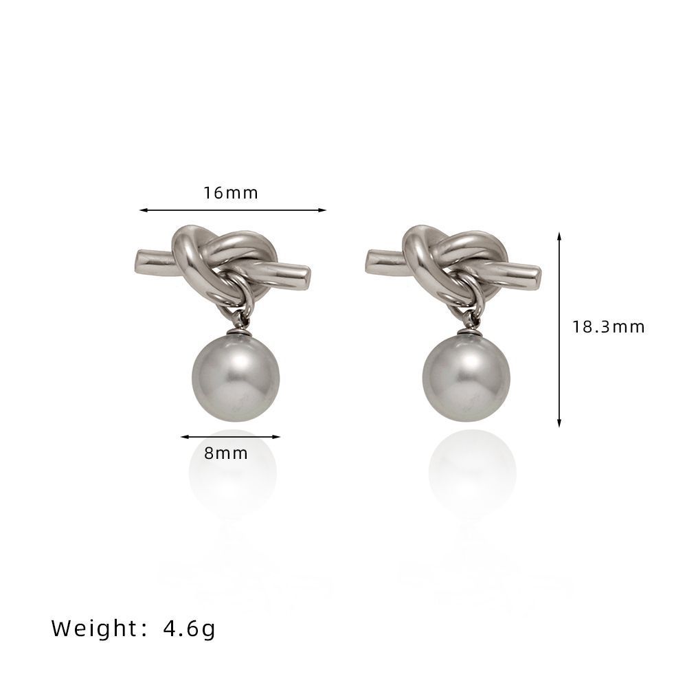 Knotted Bends And Hitches Pearl Simulated Stud Earrings