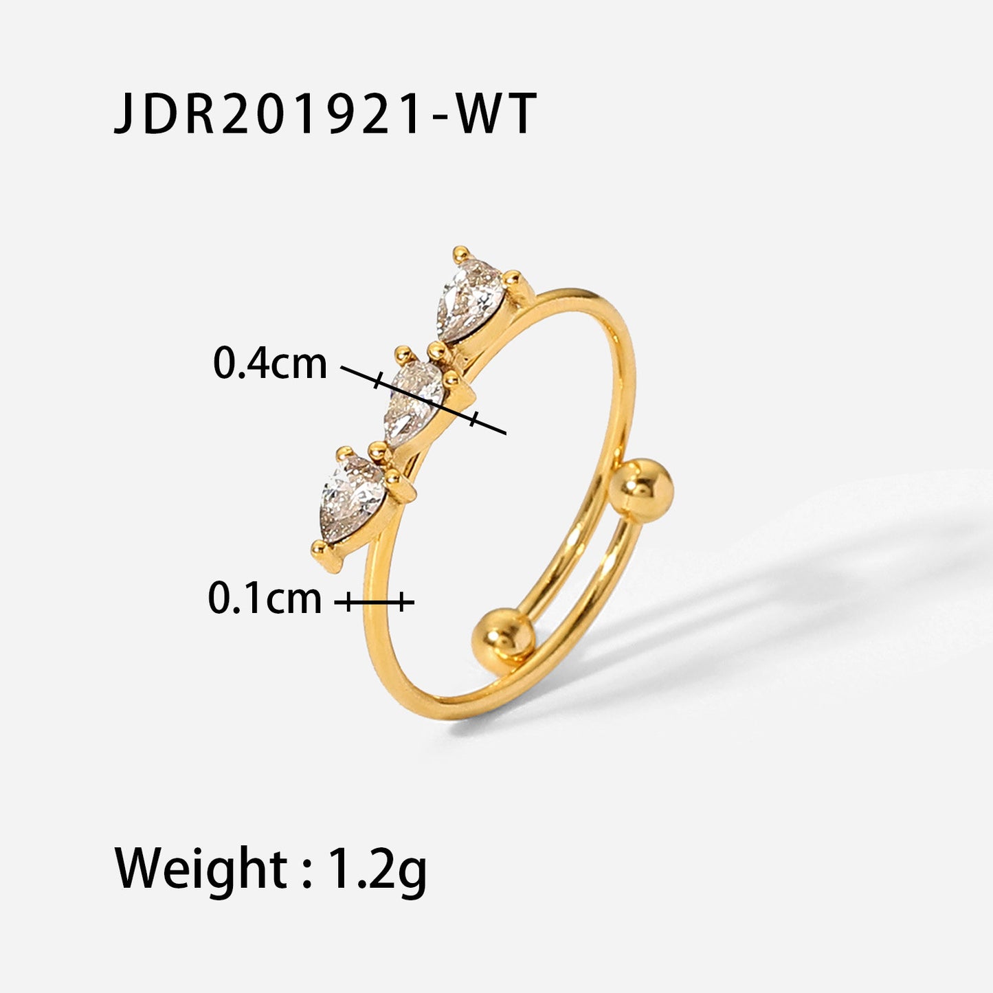 Titanium Steel Ring 18K Gold Stainless Steel Inlaid
