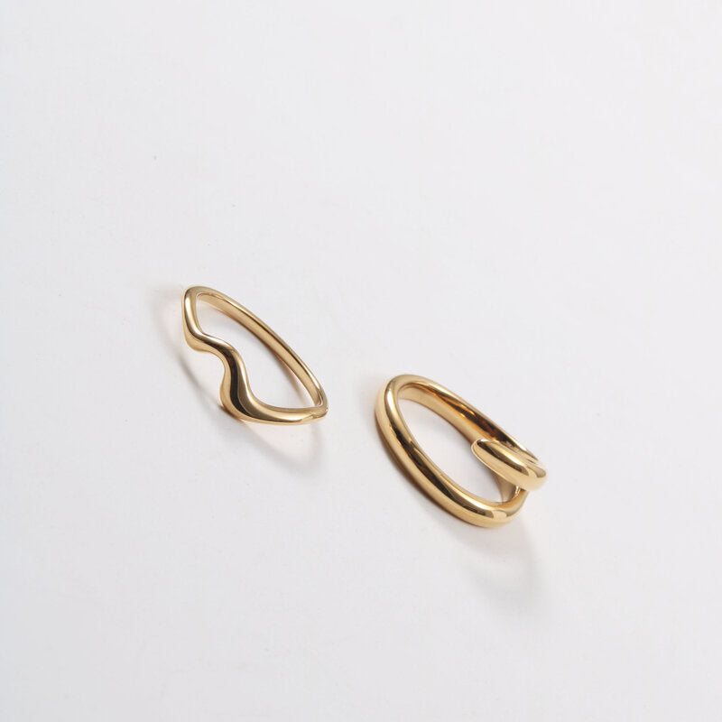 Titanium Steel Electroplated 18-karat Gold Ring