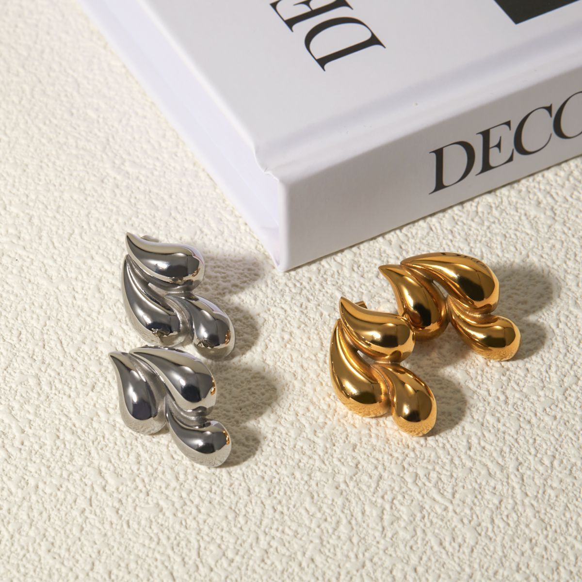 18K Gold Stainless Steel Several Water Drop Earrings Stainless Steel