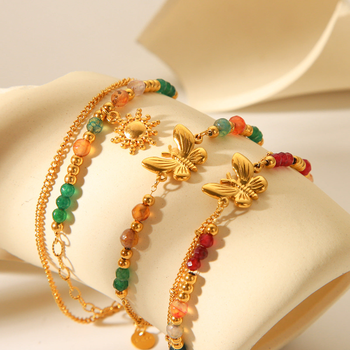 18K Gold Plated Stainless Steel Sun Pendant Necklace For Women