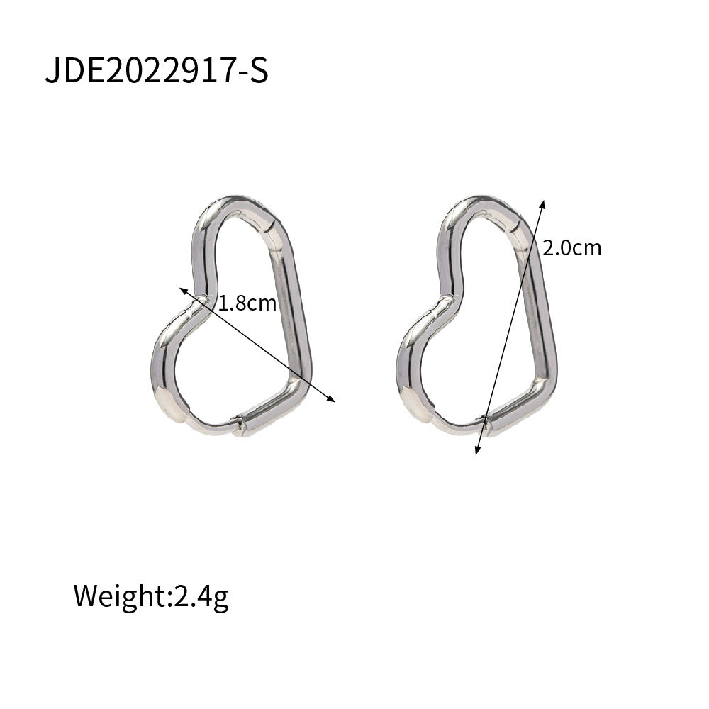 Stainless Steel Plated 18K Gold Heart Earrings