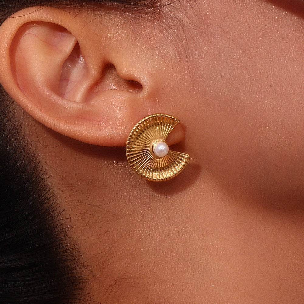 Women's Stainless Steel 18K Gold Plating Vintage Earrings
