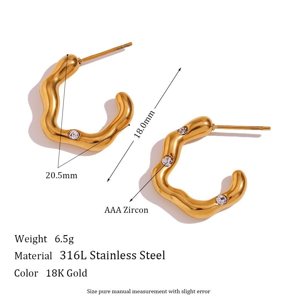 Women's Stainless Steel 18K Gold Plating Vintage Earrings