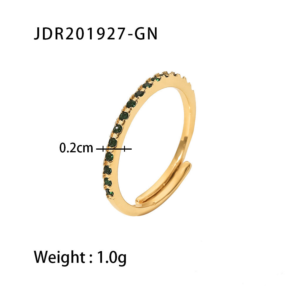 Titanium Steel Ring 18K Gold Stainless Steel Inlaid