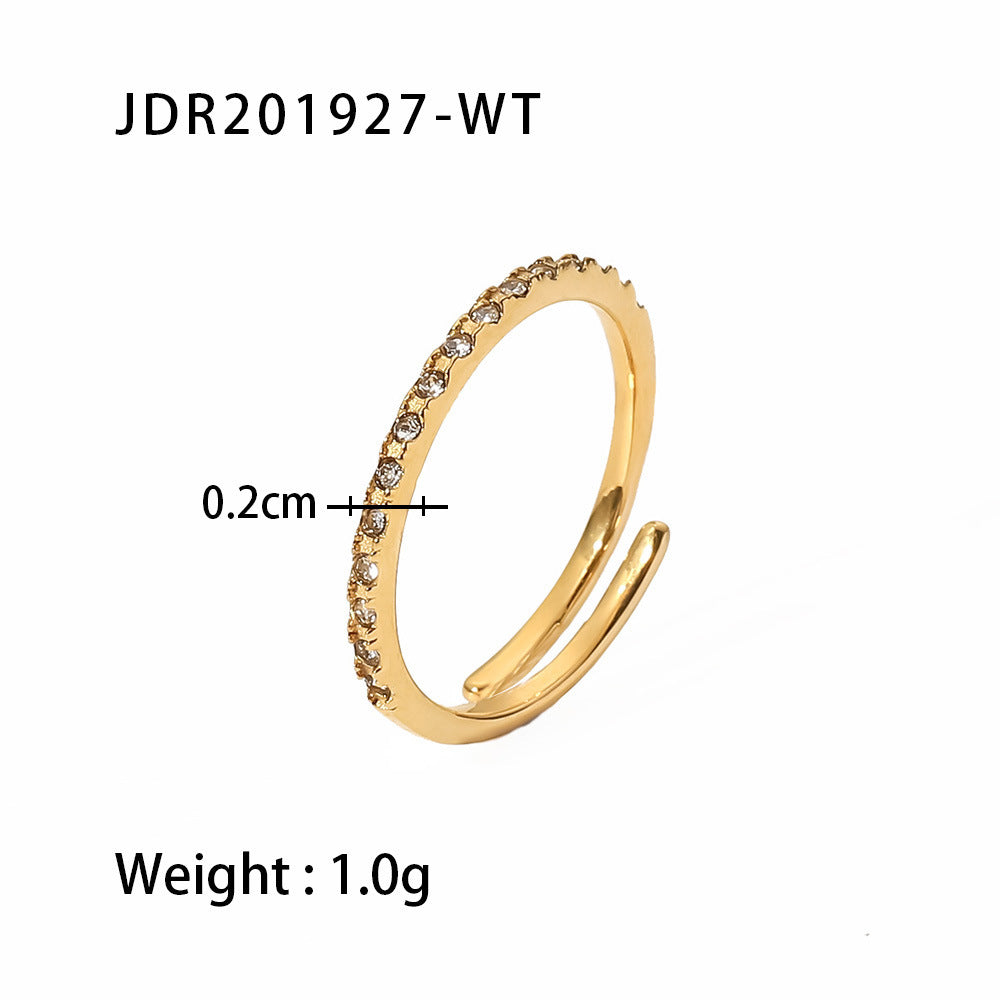Titanium Steel Ring 18K Gold Stainless Steel Inlaid