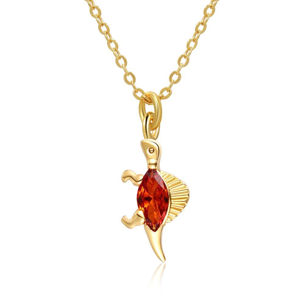 18 Karat Gold Jewelry Forest Baby Dinosaur Necklace