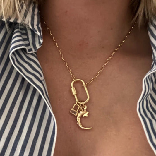 Rectangular Separable Mold Stainless Steel 18K Gold Plated Ins Necklace