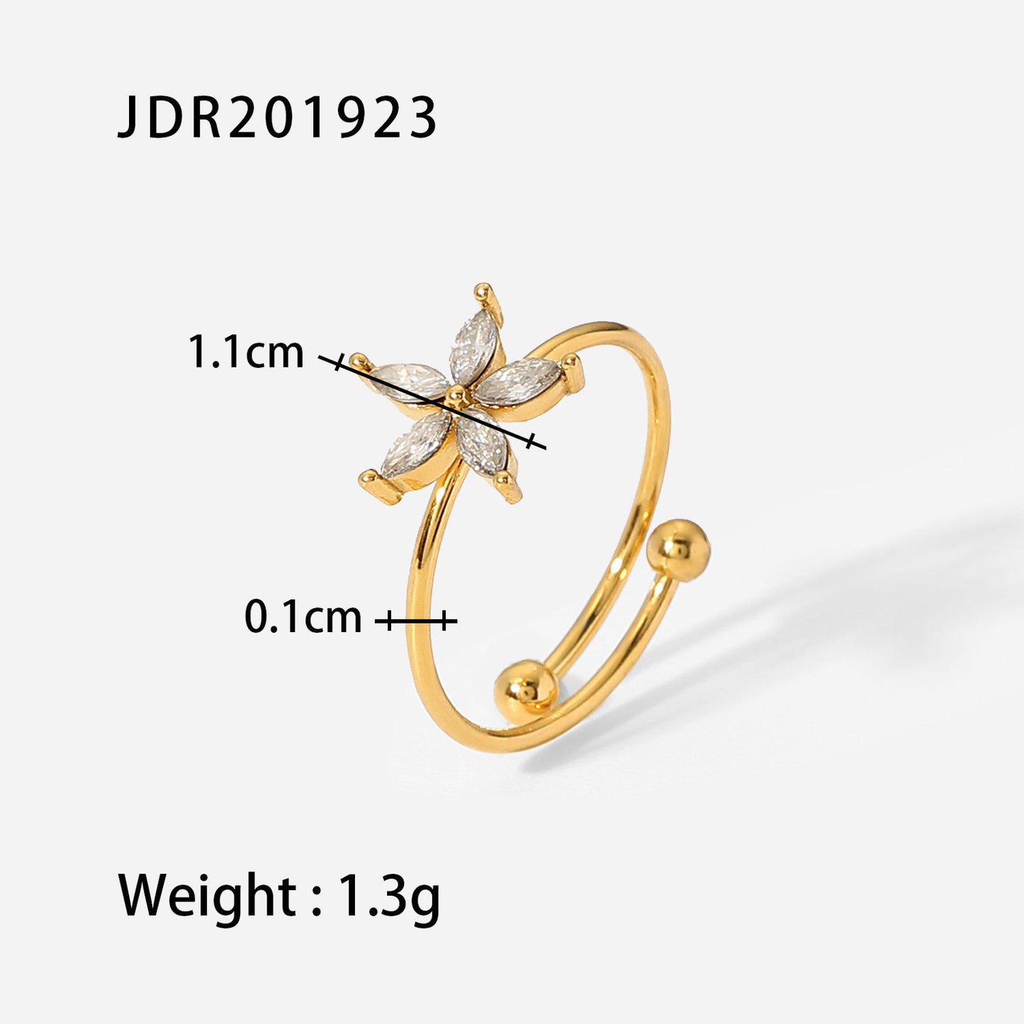 Titanium Steel Ring 18K Gold Stainless Steel Inlaid