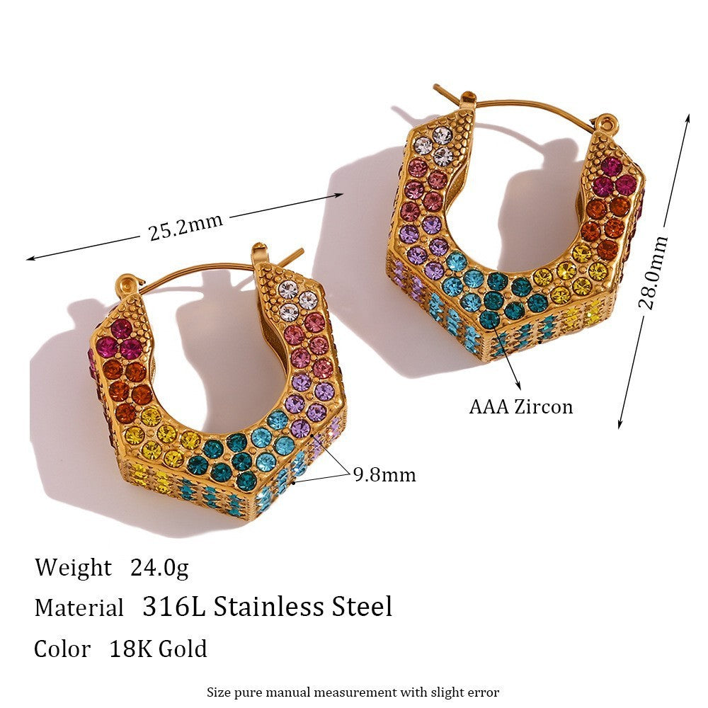 Women's Stainless Steel 18K Gold Plating Vintage Earrings
