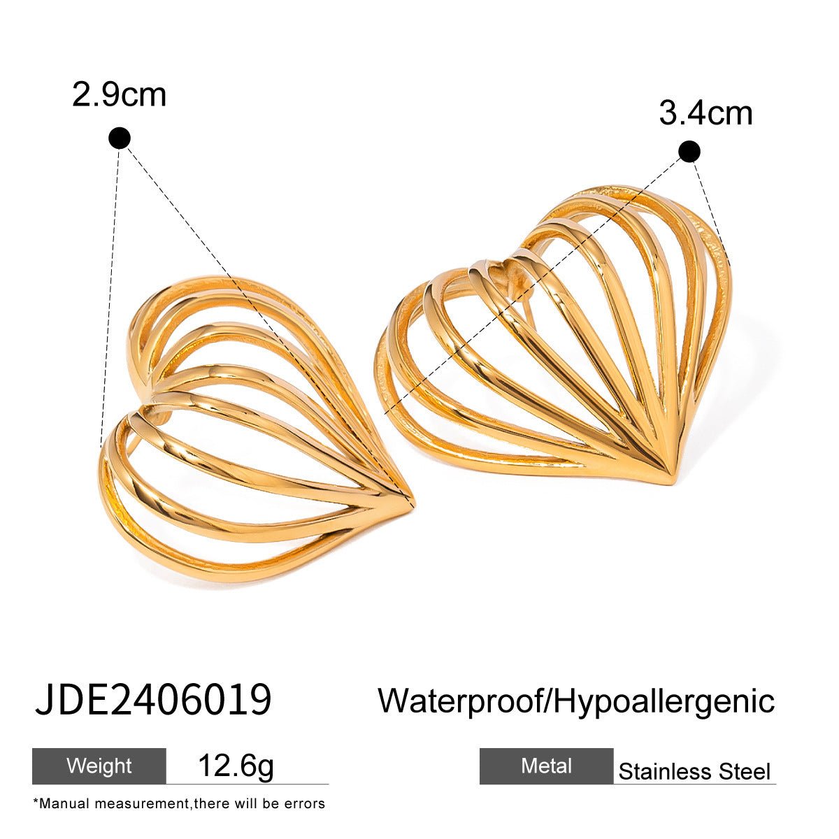 Simple Special-interest Design 18K Gold Stainless Steel Heart